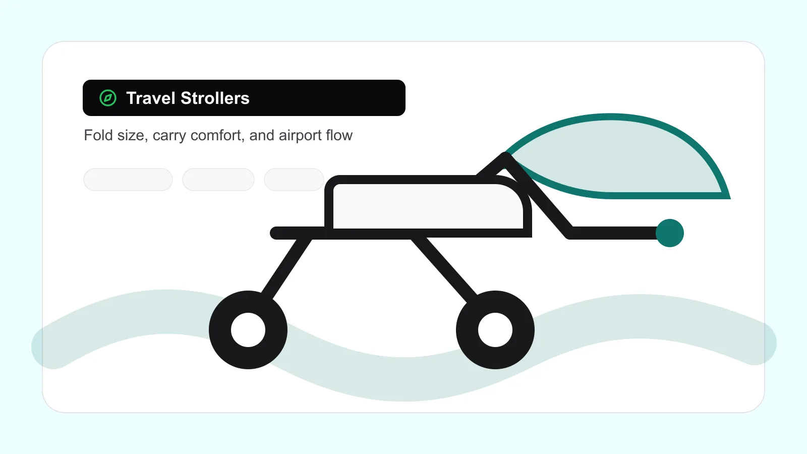 Lightweight compact stroller ready to be carried up stairs