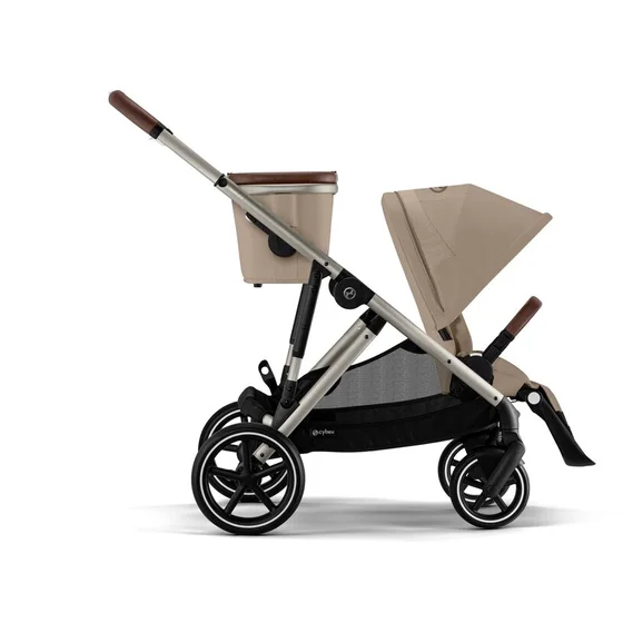 CYBEX Gazelle S stroller in Almond Beige with shopper basket