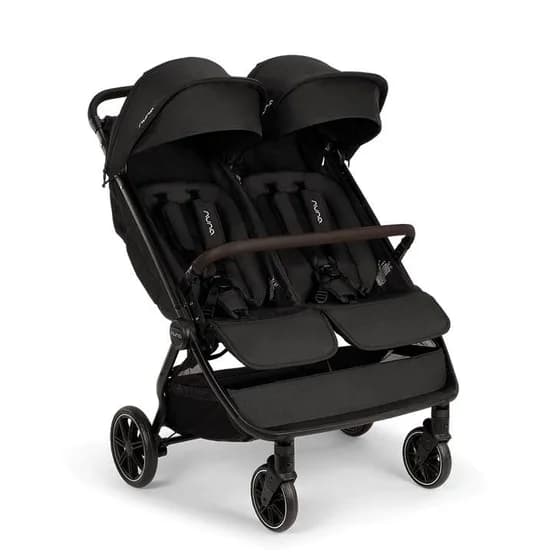 Nuna TRVL dubl side-by-side double stroller in Caviar